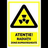 Semn atentie radiatii zona supravegheata